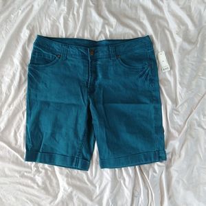 Faded Glory Antique Teal Iris Bermuda Shorts NWT